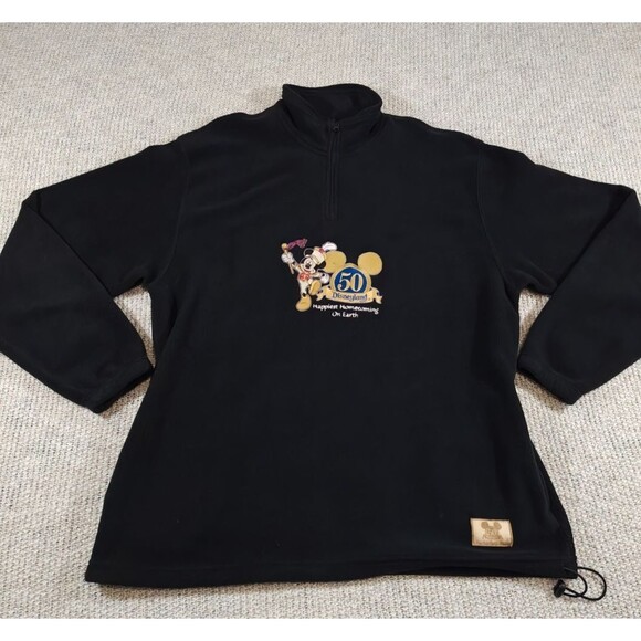 2005 Disneyland Resort 50th Anniversary Half Zip Pullover Fleece Jacket Men's XL - Picture 1 of 12